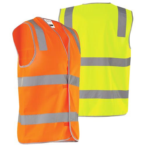 Yellow Day/Night Hi-Vis 'B' Taped Safety Vest