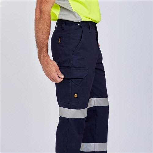 cargo work pants with reflective tape logo