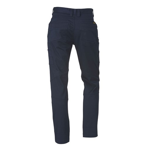 Navy stretch cargo pants for men