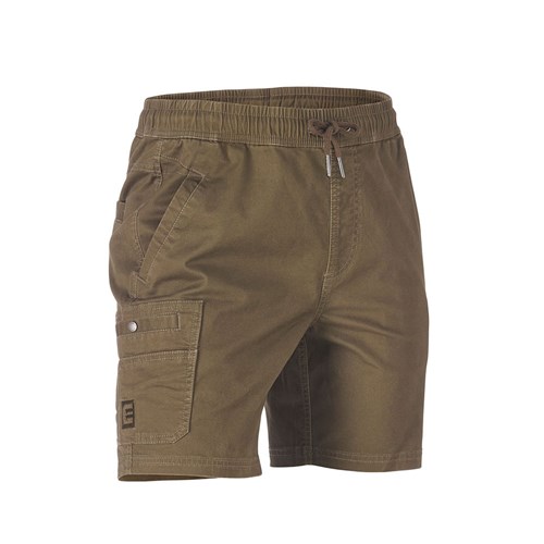 mens elastic drawstring work shorts