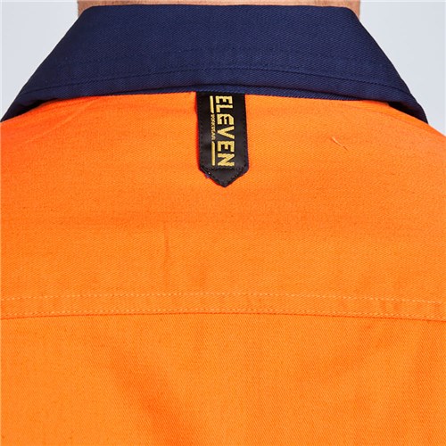 ELEVEN Workwear Evolution Hi-Vis L/S Drill Shirt Logo