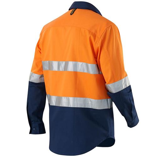 Orange hi vis cotton drill shirt