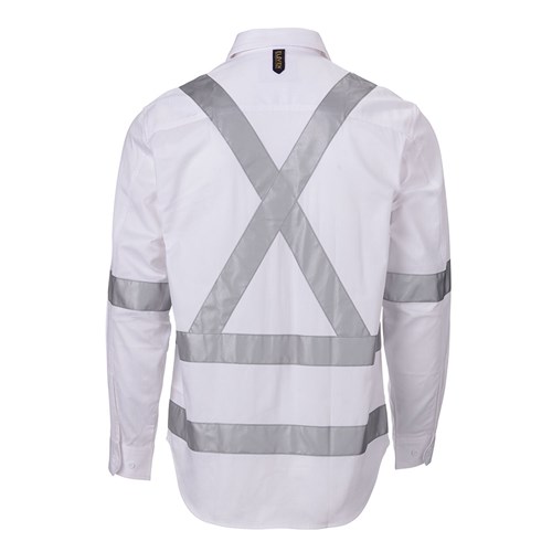 Hi vis White Long sleeve Drill Shirt