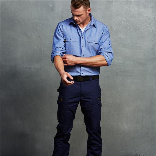 Blue chambray work shirt