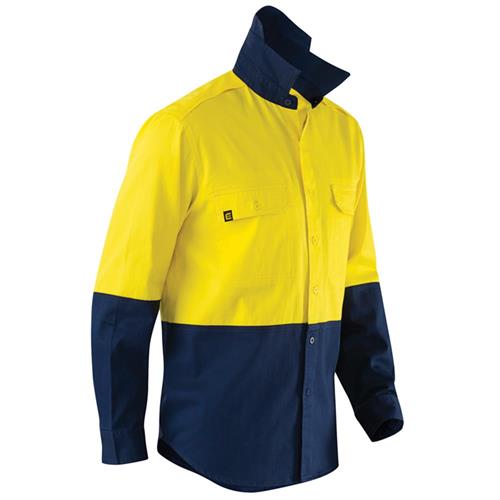 Hi vis long sleeve shirts - Yellow Navy?