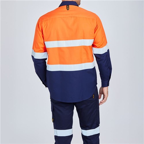 cotton hi vis polo shirts long sleeve Rear