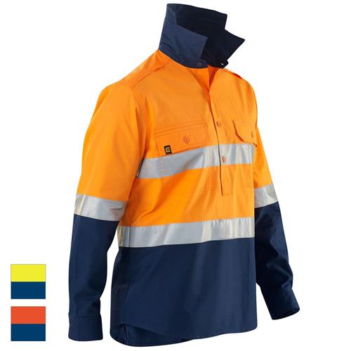 ELEVEN Workwear AEROCOOL Spliced Hi-Vis 3M™ Taped Closed Front L/S Shirt