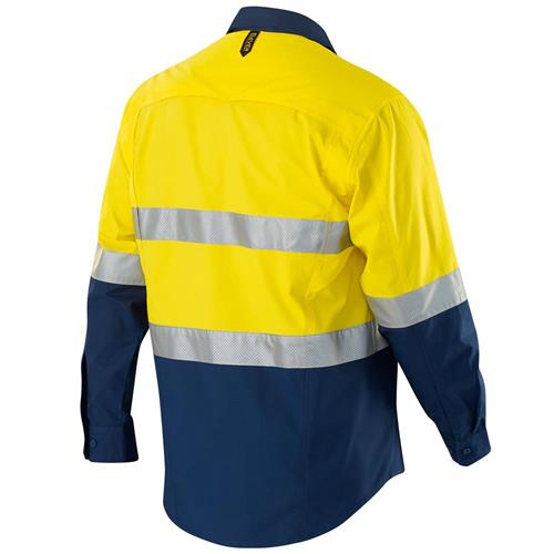 ELEVEN Workwear AEROCOOL Spliced Hi-Vis 3M™ Taped Closed Front L/S Shirt