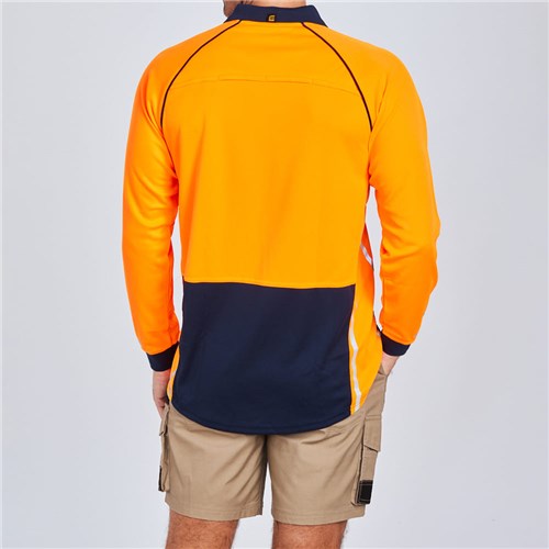 ELEVEN Workwear Spliced Hi-Vis Micromesh Polo Shirt - Lifestyle Back