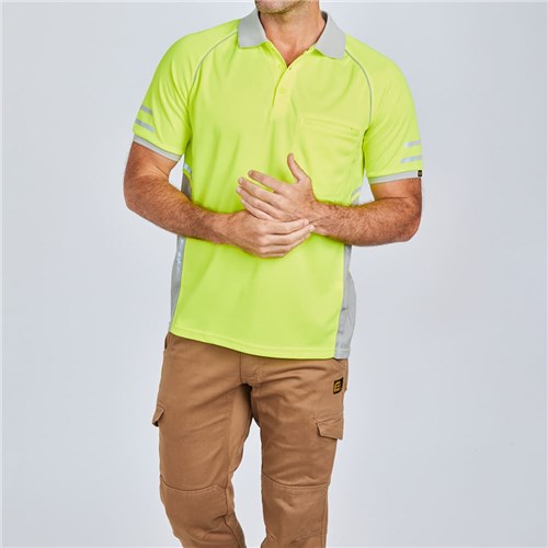 ELEVEN Workwear AEROCOOL Hi-Vis Polo Shirt Lifestyle Front