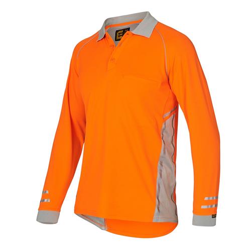Orange Hi-Vis AeroCOOL L/S Polo