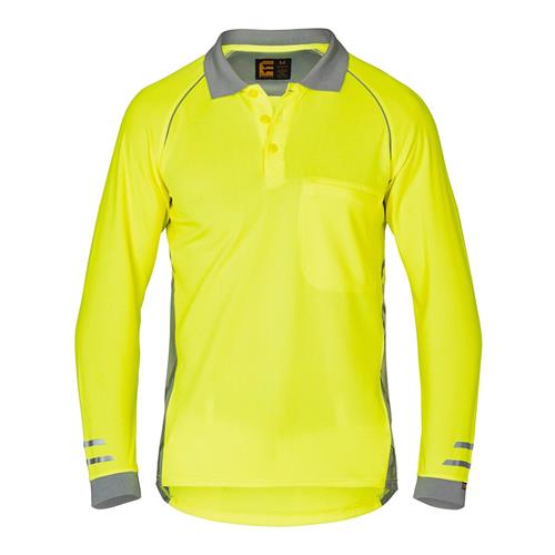 Yellow Hi-Vis AeroCOOL L/S Polo
