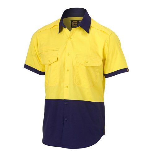 Yellow hi vis short sleeve shirts
