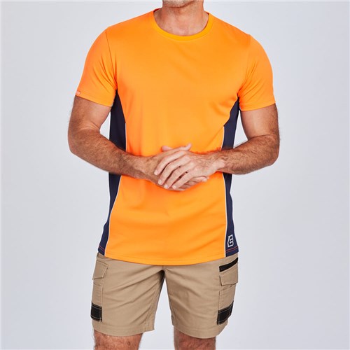 Eleven Workwear AEROCHILL S/S Spliced T-Shirt - Orange Lifestyle