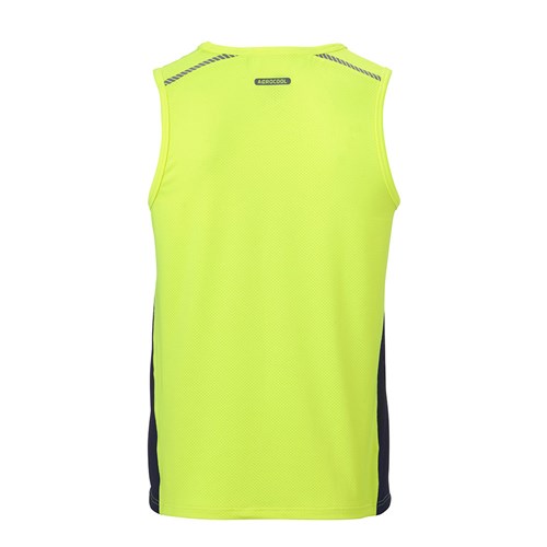 Hi Vis Singlet - Fluro Yellow Navy