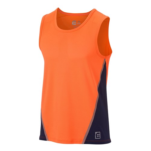 Hi Vis Singlet - Fluro Orange Navy