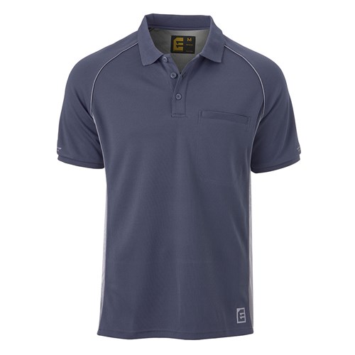 AEROCHILL Raglan S/S Polo - Mid Charcoal/Silver