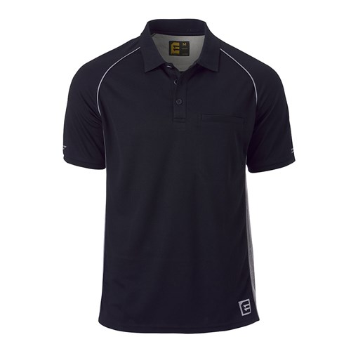 AEROCHILL Raglan S/S Polo - Black/Silver