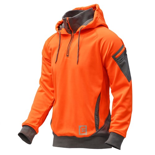 Orange hi vis 1/4 zip hoodie