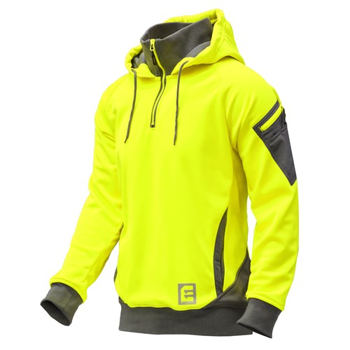 ELEVEN Workwear 1/4 Zip Hi-Vis Hoodie