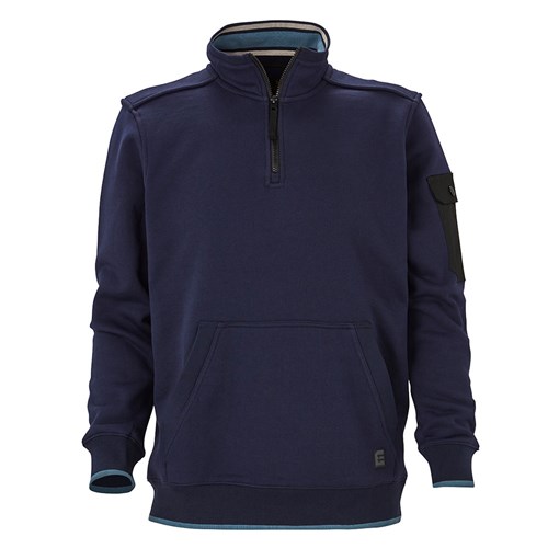 High Neck Pullover - Navy Blue