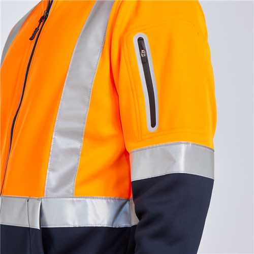 ELEVEN Workwear 'X' Taped Hi-Vis Full Zip Jacket - Lifestyle Sleeve Pocket
