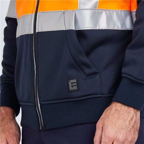ELEVEN Workwear 'X' Taped Hi-Vis Full Zip Jacket - Lifestyle Logo