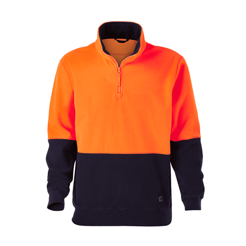 Quarter Zip Fleece Pullover - Orange