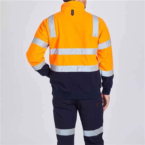 Fleece QtrZip HTape Pullover Orange Rear