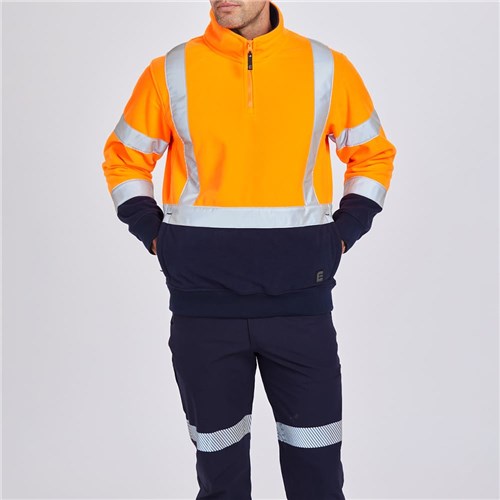 ELEVEN Workwear Fleece QtrZip XTape Pullover Lifestyle Front