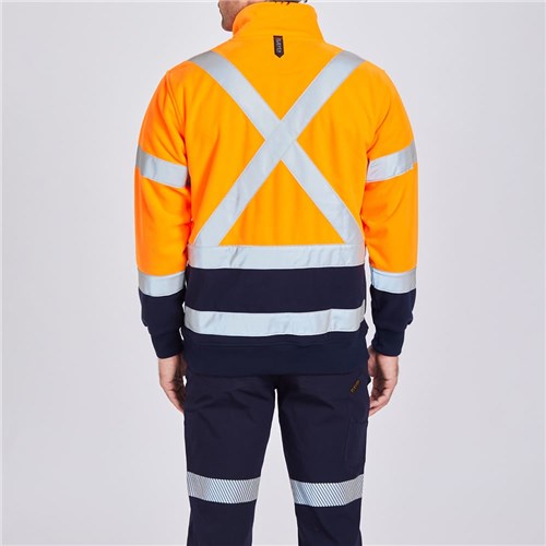 ELEVEN Workwear Fleece QtrZip XTape Pullover Lifestyle Rear