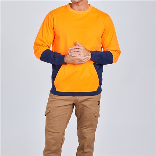  Wind proof CrewNeck Pullover - Orange Front