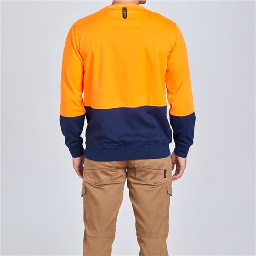  Wind proof CrewNeck Pullover - Orange Rear
