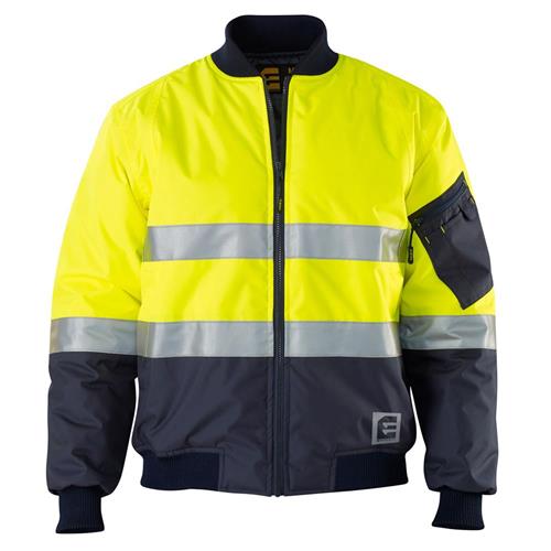 Yellow Hi-Vis Taped Bomber spliced jacket