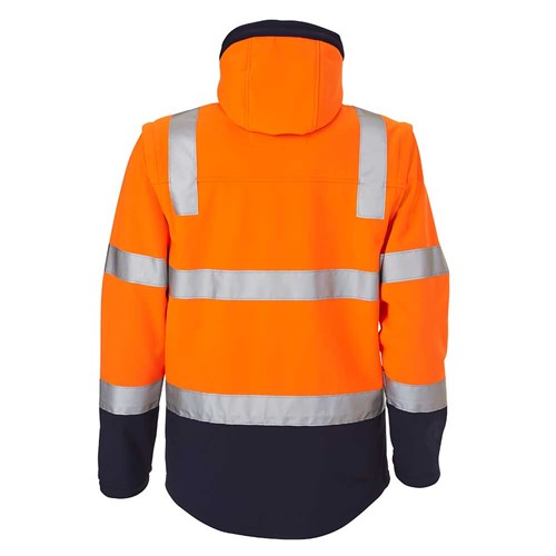 Orange hi vis waterproof jacket with hood