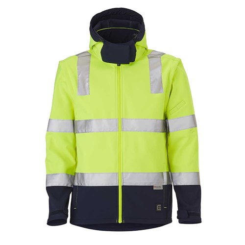 Yellow hi vis waterproof jacket with hood