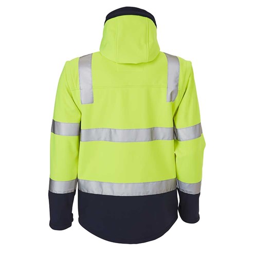 Hi-Vis Water Resistant 'Hoop' Taped Detachable Hood and Sleeve Jacket