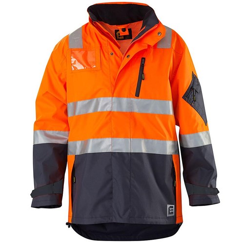 Orange Hi Vis taped waterproof jacket