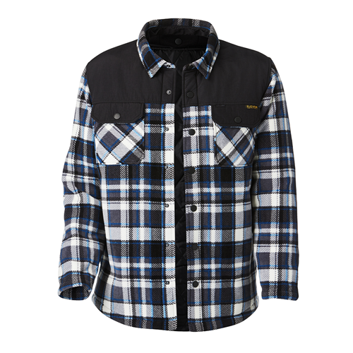 ELEVEN Workwear Polar Fleece Jacket - Black Light Blue Check