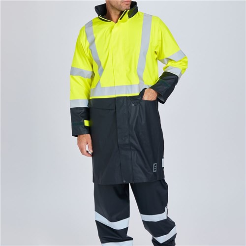 ELEVEN Workwear PU Rain Jacket with Bio Motion Tape Front Pocket