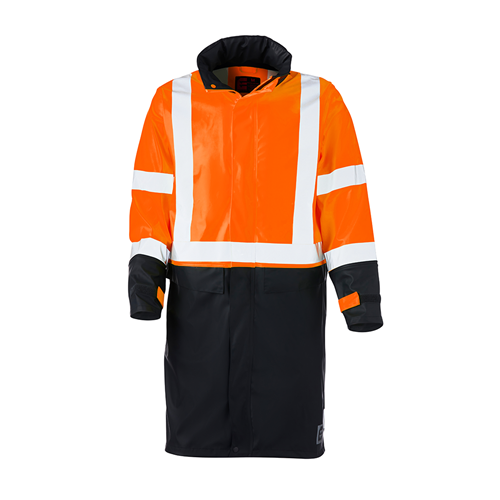 Hi vis orange PU Rain Jacket