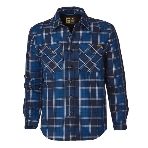 Cotton flannel shacket with polyester quilting & lining