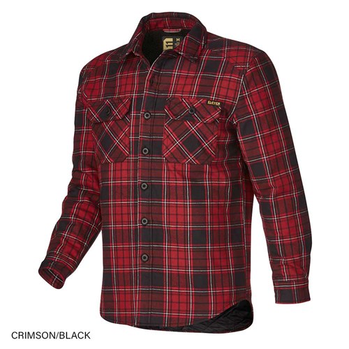 Eleven Workwear Quilted Flannel Shacket - Crimson Black