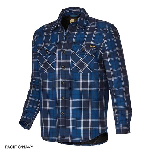 Eleven Workwear Quilted Flannel Shacket - Pacific Navy
