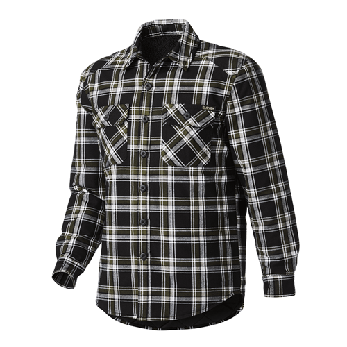 Eleven Workwear Quilted Flannel Shacket - Black Olive