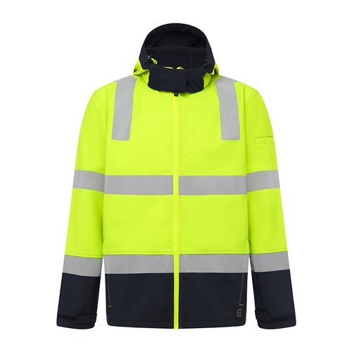 ELEVEN Workwear Recycled Softshell HTape Jacket - Yellow Navy