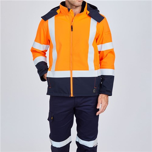 ELEVEN Workwear Recycled Softshell XTape Jacket - Orange Liferstyle 