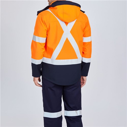 ELEVEN Workwear Recycled Softshell XTape Jacket - Orange Liferstyle - Back