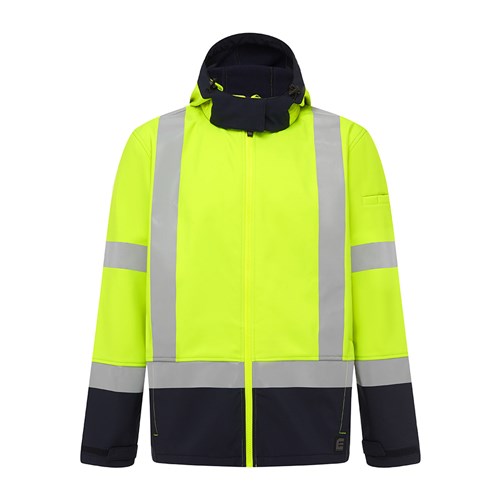 ELEVEN Workwear Recycled Softshell XTape Jacket - Yellow Navy