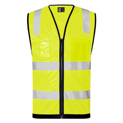 Yellow Hi Vis Taped Zipped Vest